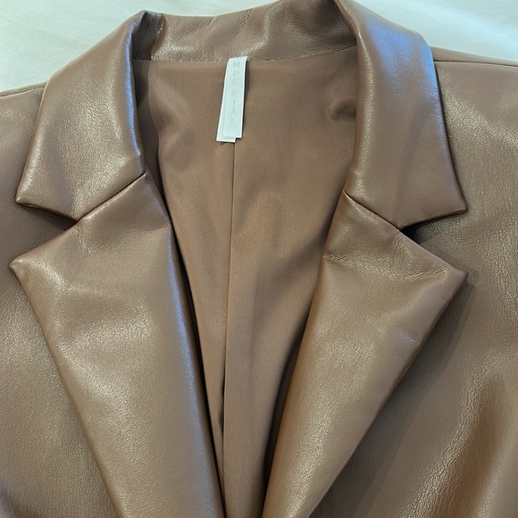 Faux Leather Blazer: NWOT - Picture 2 of 7